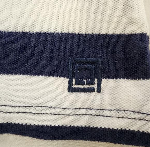 Liz Claiborne Women's Striped Polo Shirt Blue and White, size Medium - Picture 4 of 12